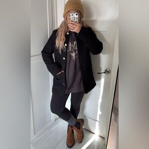 H&M Black Tweed Blazer with Gold Accents